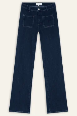 Ba&Sh ROSS Jeans Flare BLEU Discount