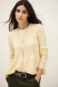 Ba&Sh SALAMA pull laine intemporel JAUNE Discount