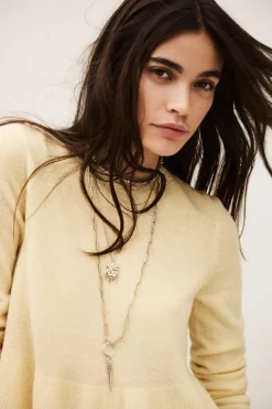 Ba&Sh SALAMA pull laine intemporel JAUNE Discount