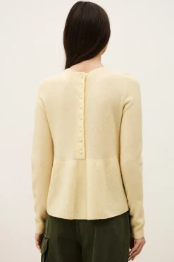 Ba&Sh SALAMA pull laine intemporel JAUNE Discount