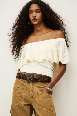 Ba&Sh SALDA top épaules nues ECRU Discount