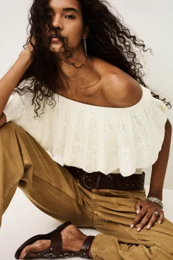 Ba&Sh SALDA top épaules nues ECRU Discount