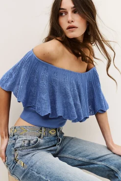 Ba&Sh SALDA top épaules nues NOIR New