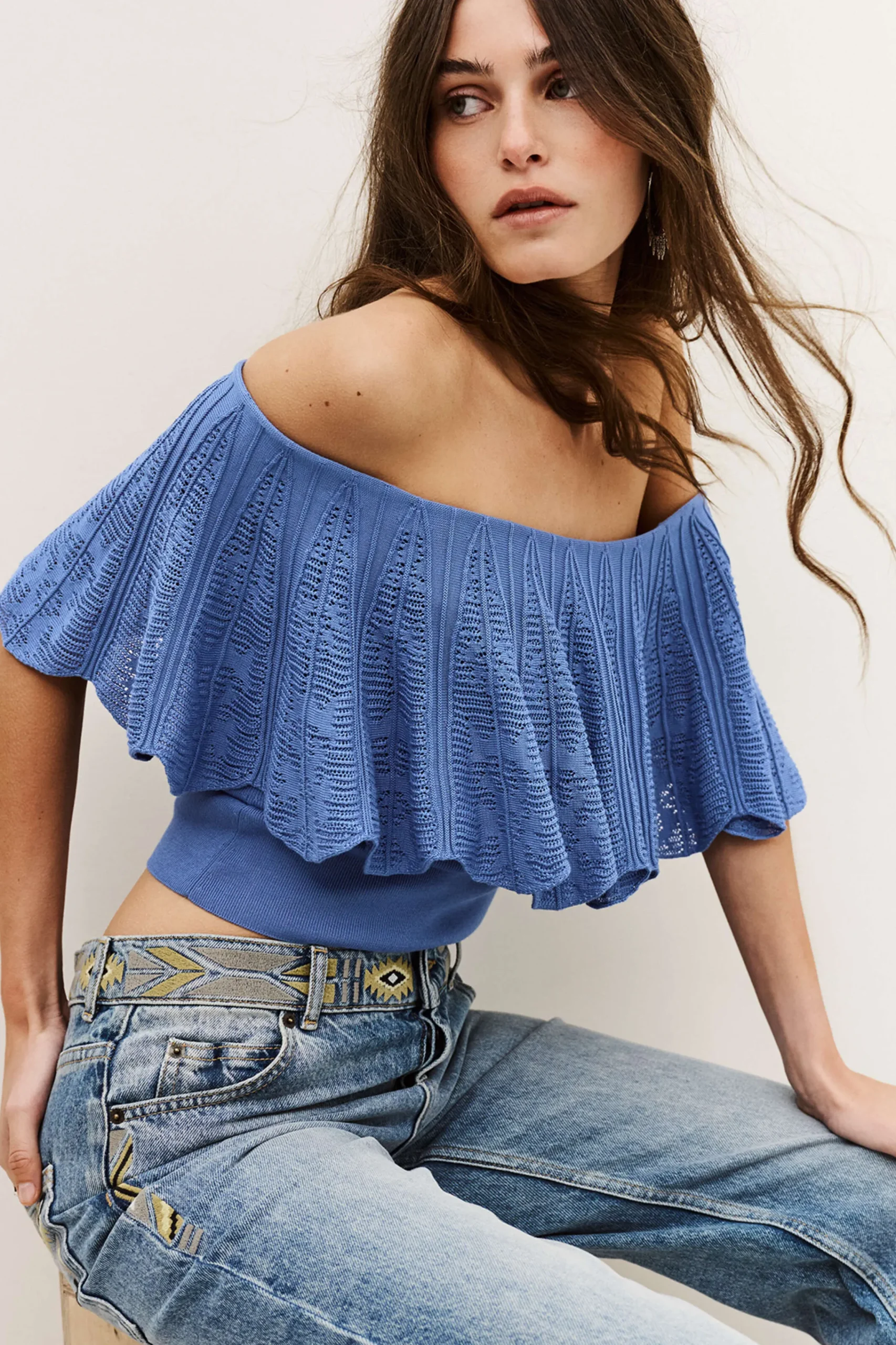 Ba&Sh SALDA top épaules nues NOIR New