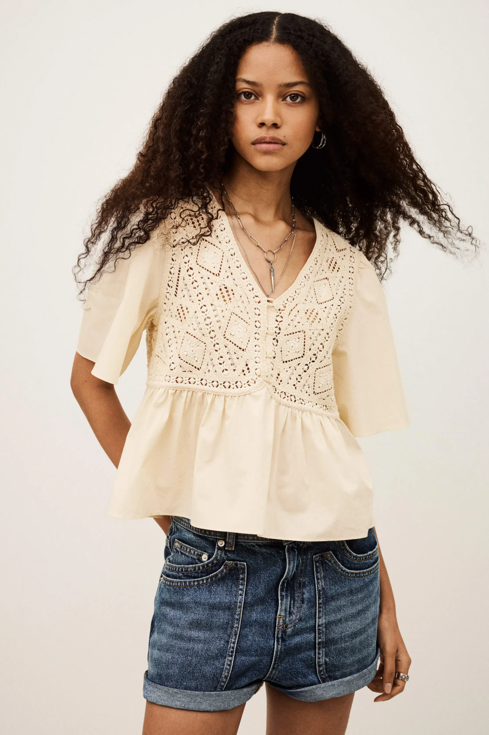 Ba&Sh SALVI blouse manches courtes ECRU Online
