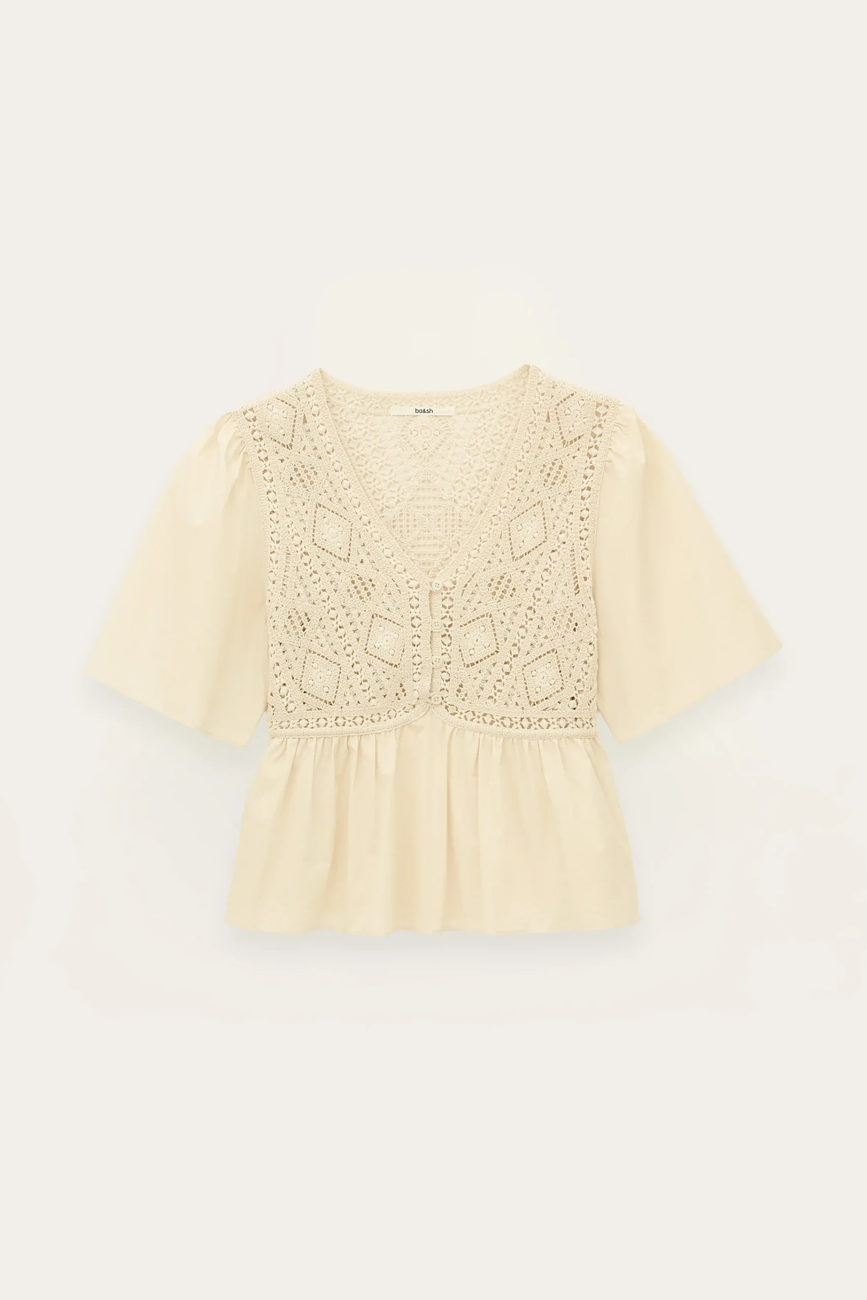 Ba&Sh SALVI blouse manches courtes ECRU Online
