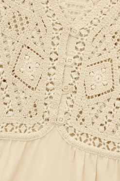 Ba&Sh SANDY robe midi ECRU Best