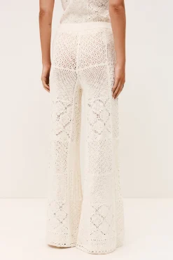 Ba&Sh SANTY pantalon maille pointelle ECRU New