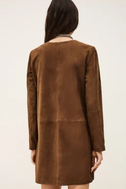 Ba&Sh SEDA robe courte daim MARRON Clearance