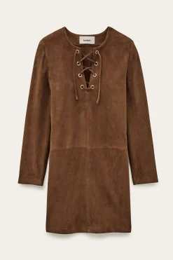 Ba&Sh SEDA robe courte daim MARRON Clearance
