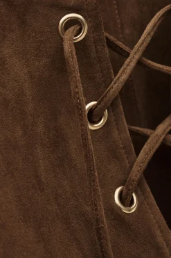 Ba&Sh SEDA robe courte daim MARRON Clearance