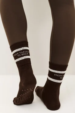 Ba&Sh SHAN Chaussettes à message MARRON Online