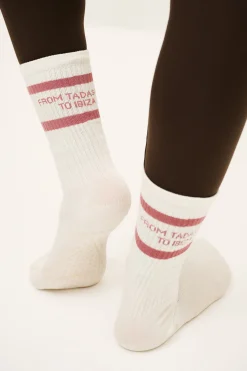 Ba&Sh SHAN Chaussettes à message ECRU Hot