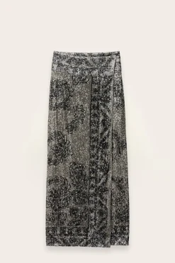 Ba&Sh SILVIA jupe longue imprimée NOIR Clearance