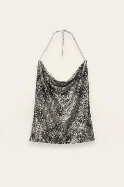 Ba&Sh SIMONA top bénitier paillettes NOIR Sale