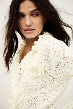 Ba&Sh SORIA cardigan maille ECRU Discount