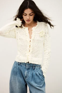Ba&Sh SORIA cardigan maille ECRU Discount