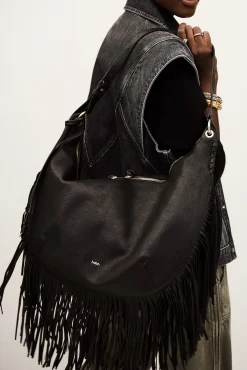 Ba&Sh SWING sac à franges NOIR New