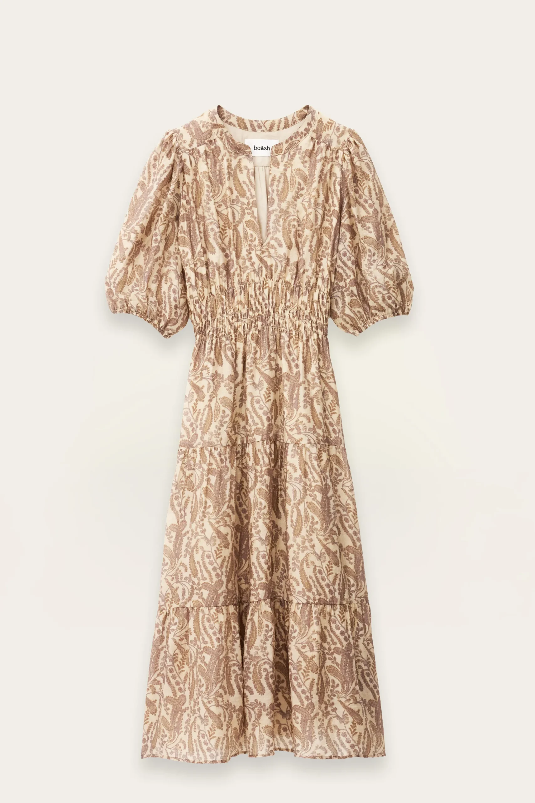 Ba&Sh TANYSSA robe midi imprimée ECRU Sale