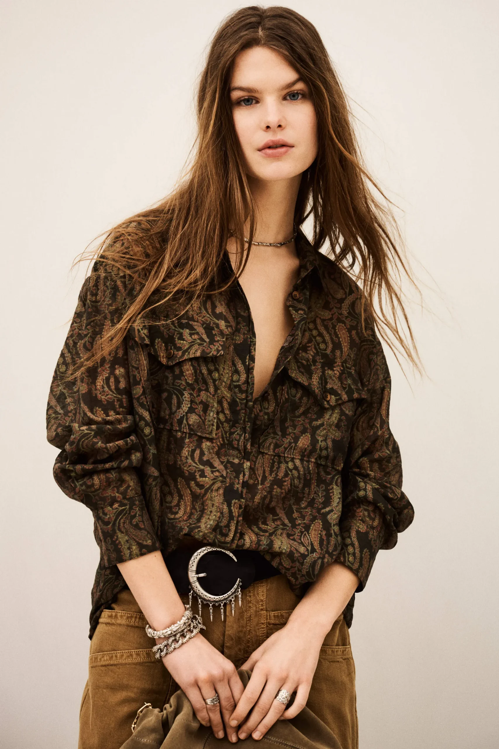 Ba&Sh TAO chemise oversize bohème VERT