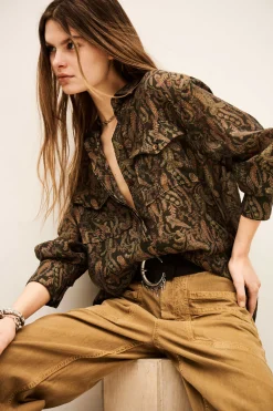 Ba&Sh TAO chemise oversize bohème VERT