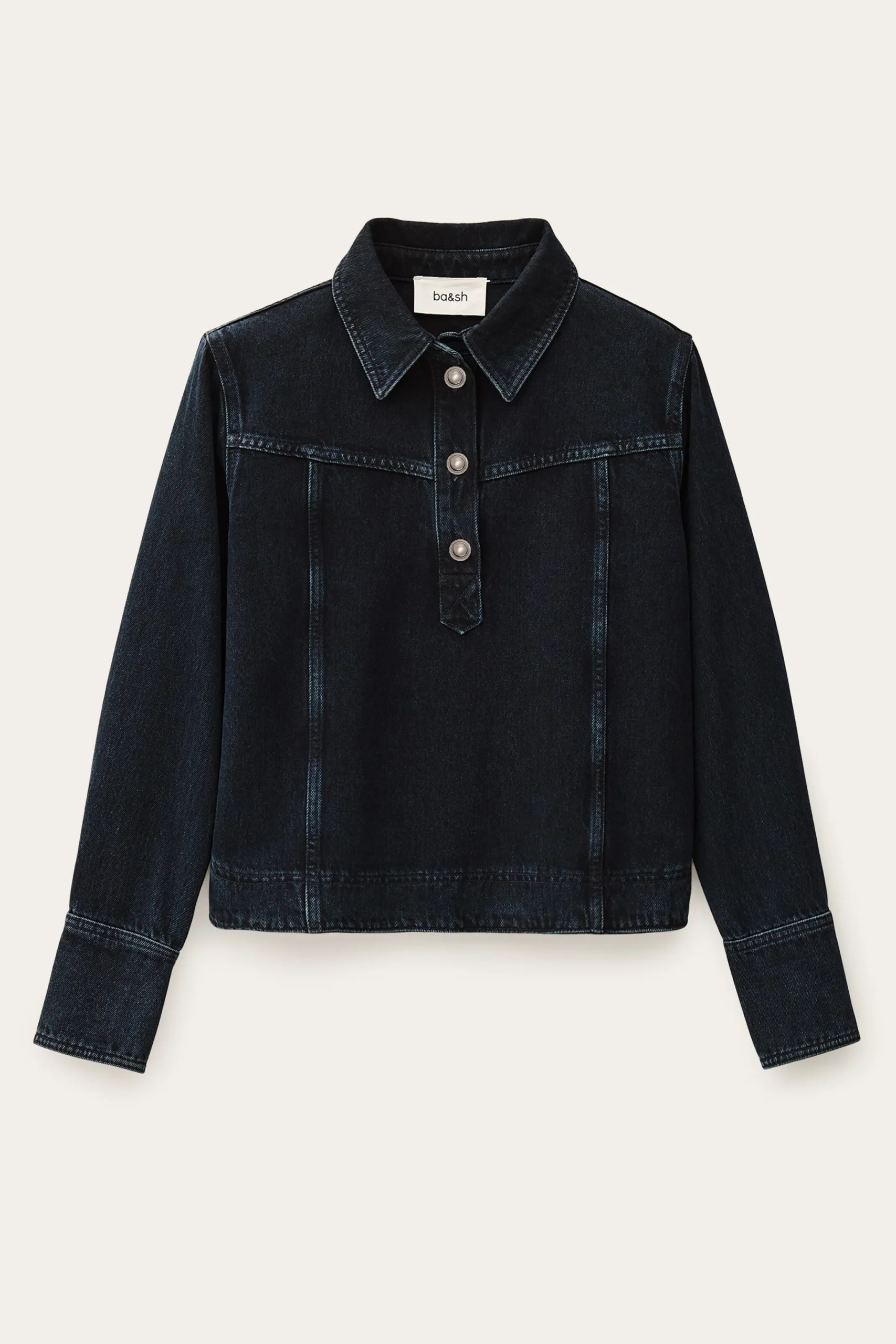 Ba&Sh TAVY top denim droit BLEU Outlet