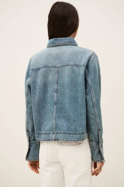 Ba&Sh TAVY top denim droit BLEU Online