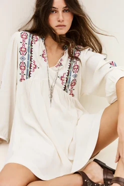 Ba&Sh TELMA robe mini brodée ECRU Hot