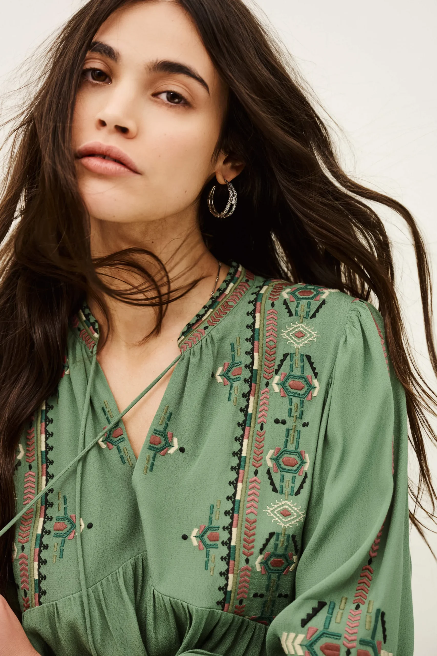 Ba&Sh TELMA robe mini brodée VERT Online