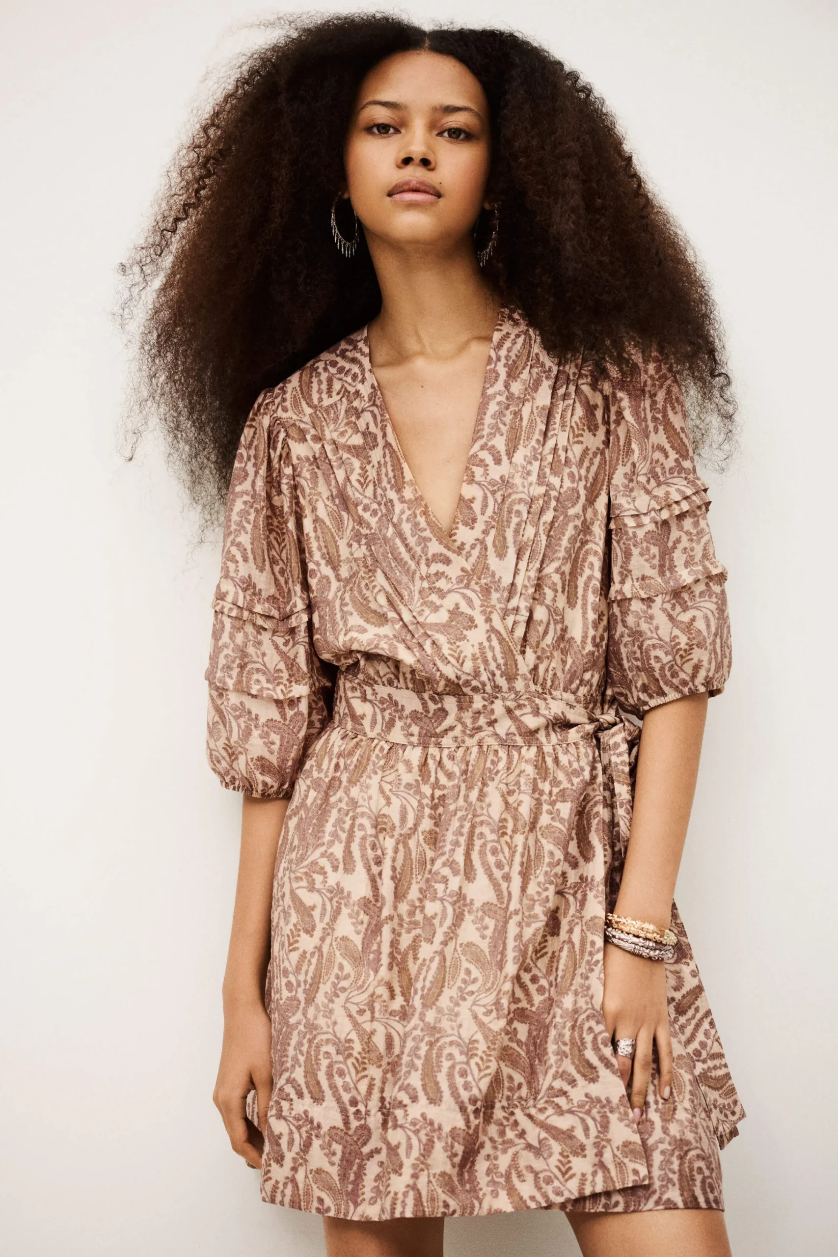 Ba&Sh TEODORA robe courte portefeuille ECRU Discount