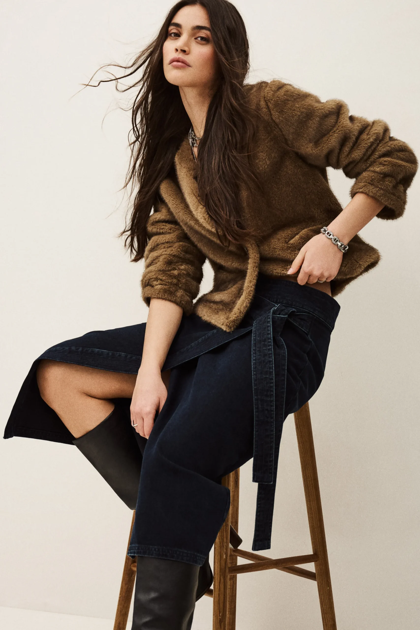 Ba&Sh TIMY jupe midi denim BLEU