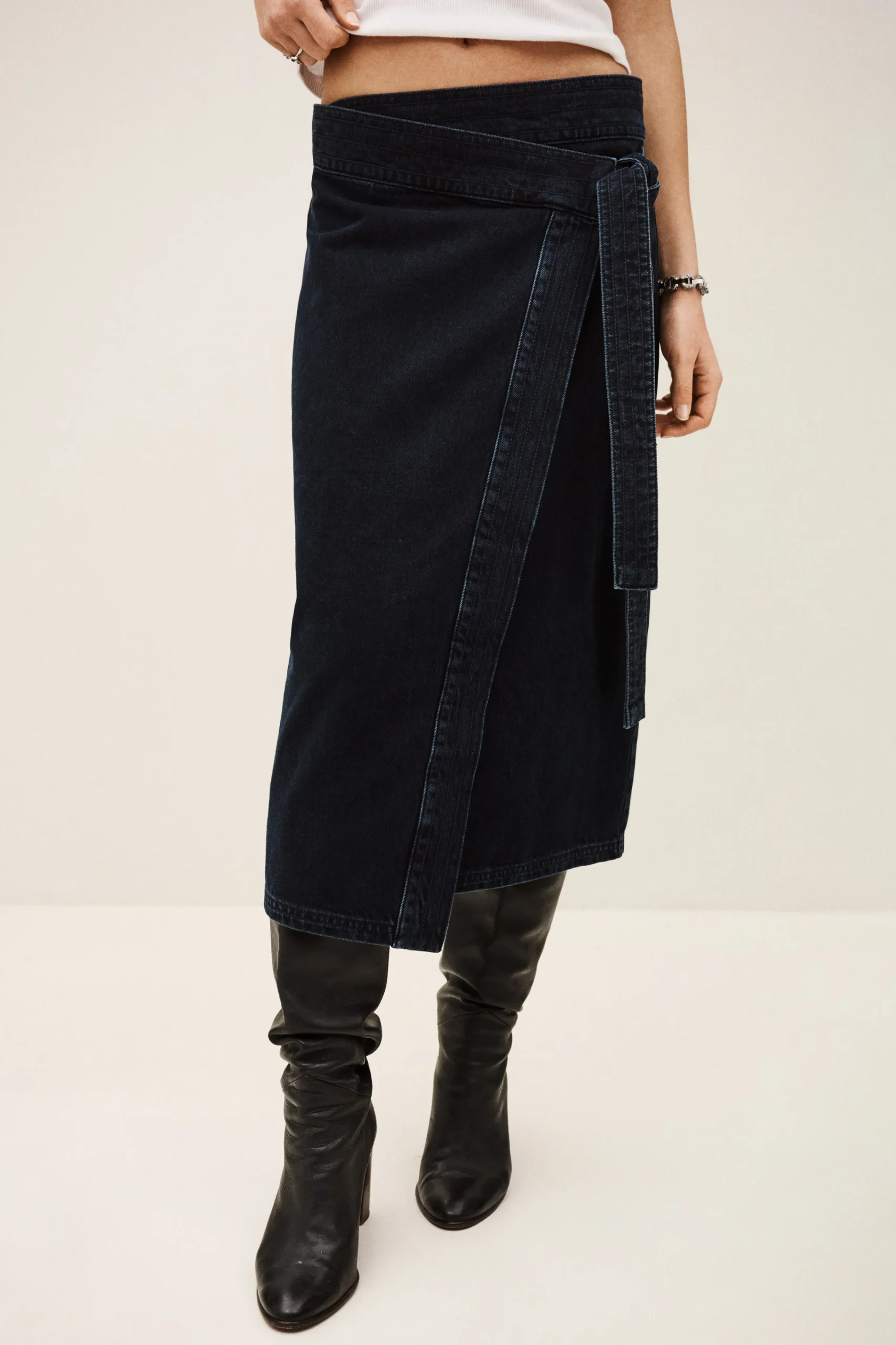 Ba&Sh TIMY jupe midi denim BLEU