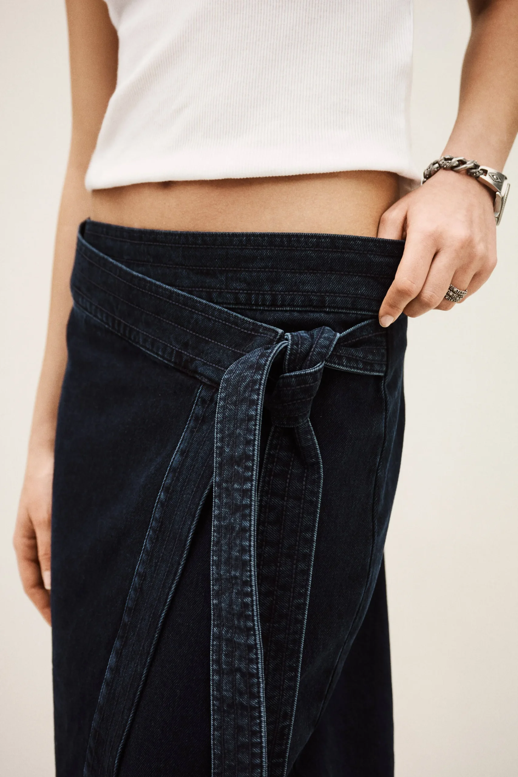 Ba&Sh TIMY jupe midi denim BLEU