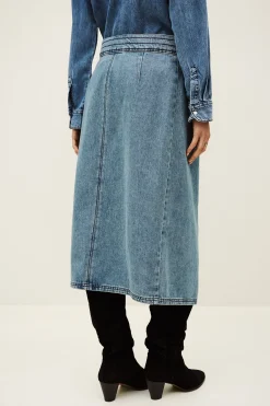 Ba&Sh TIMY jupe midi denim BLEU New