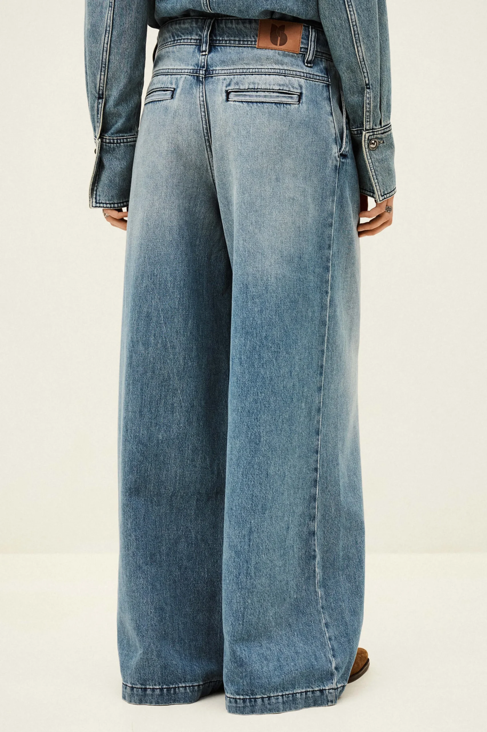 Ba&Sh TOBY jean large plis BLEU Best