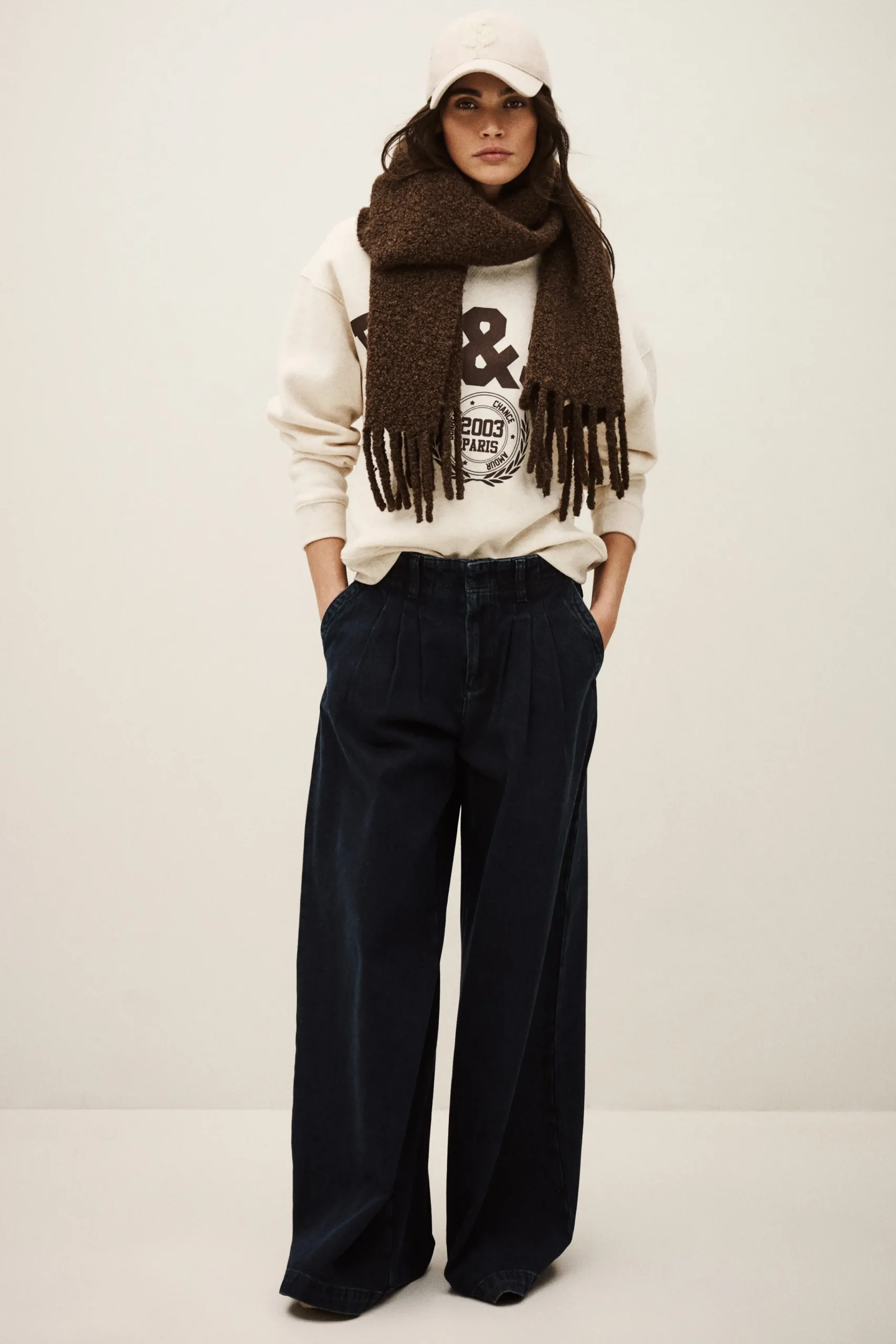 Ba&Sh TOBY jean large plis BLEU Outlet