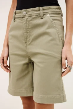 Ba&Sh TODD bermuda large coton VERT Clearance