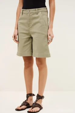 Ba&Sh TODD bermuda large coton VERT Clearance