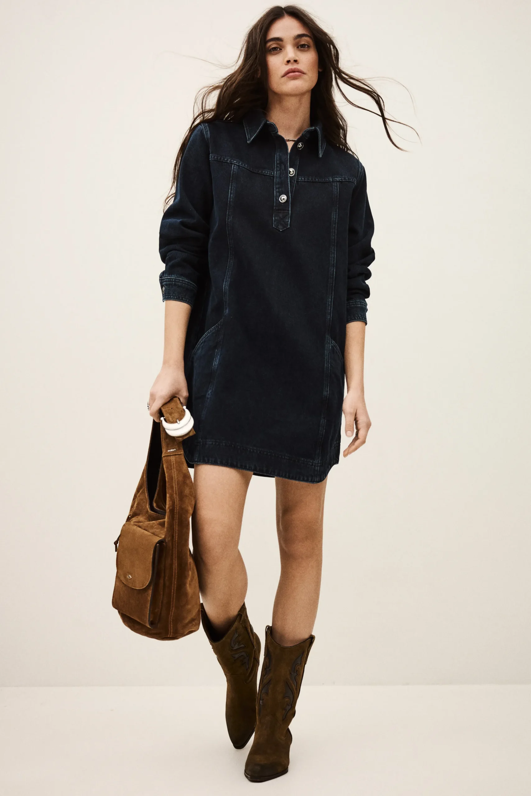 Ba&Sh TONA robe chemise denim BLEU Outlet