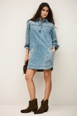 Ba&Sh TONA robe chemise denim BLEU Online