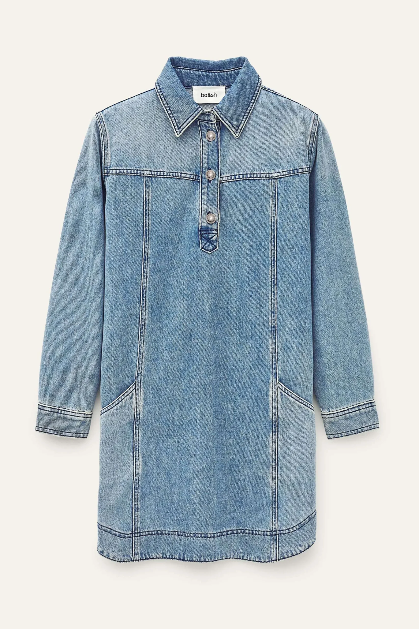 Ba&Sh TONA robe chemise denim BLEU Online