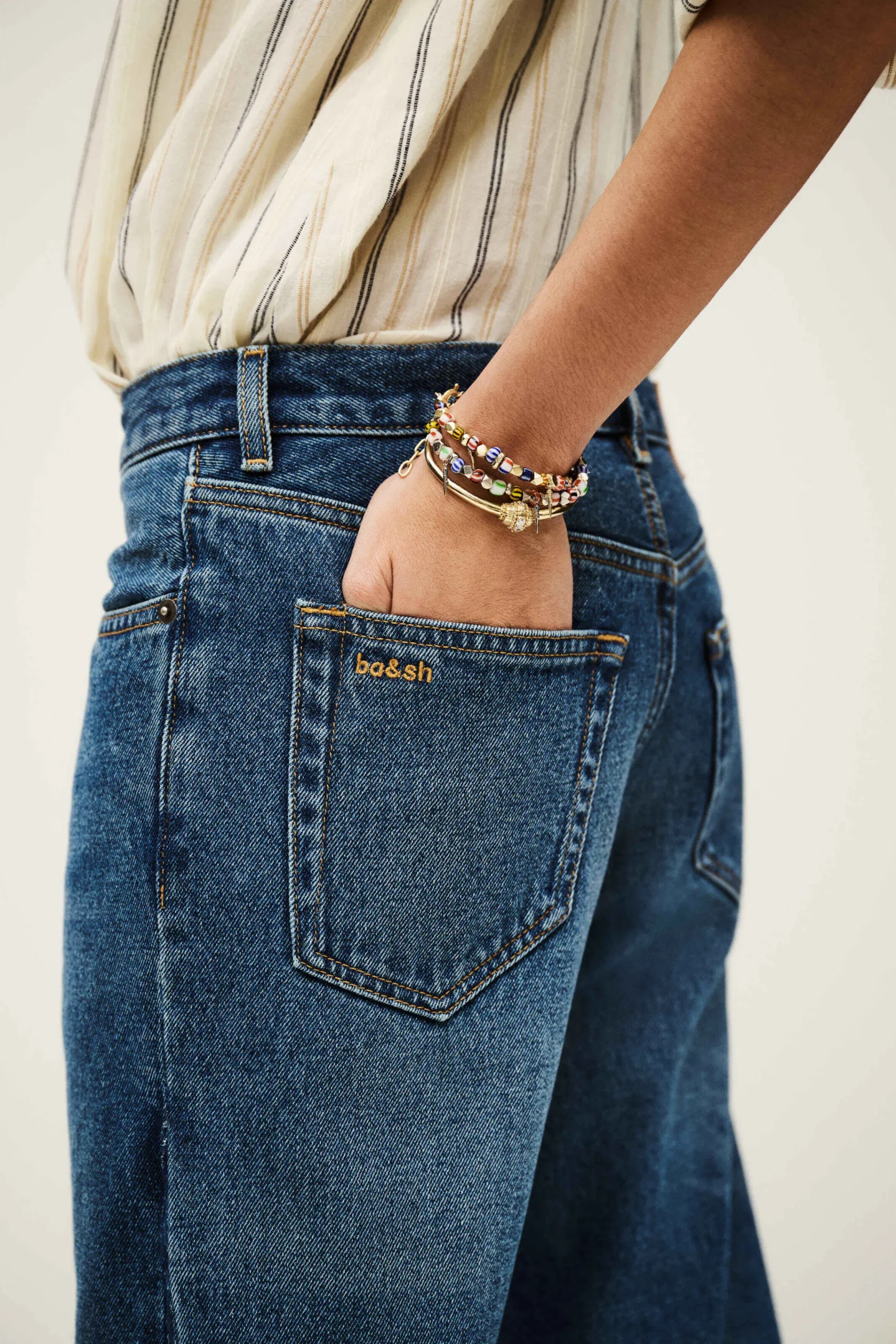 Ba&Sh VADOU Jeans coupe évasée flare BLEU New