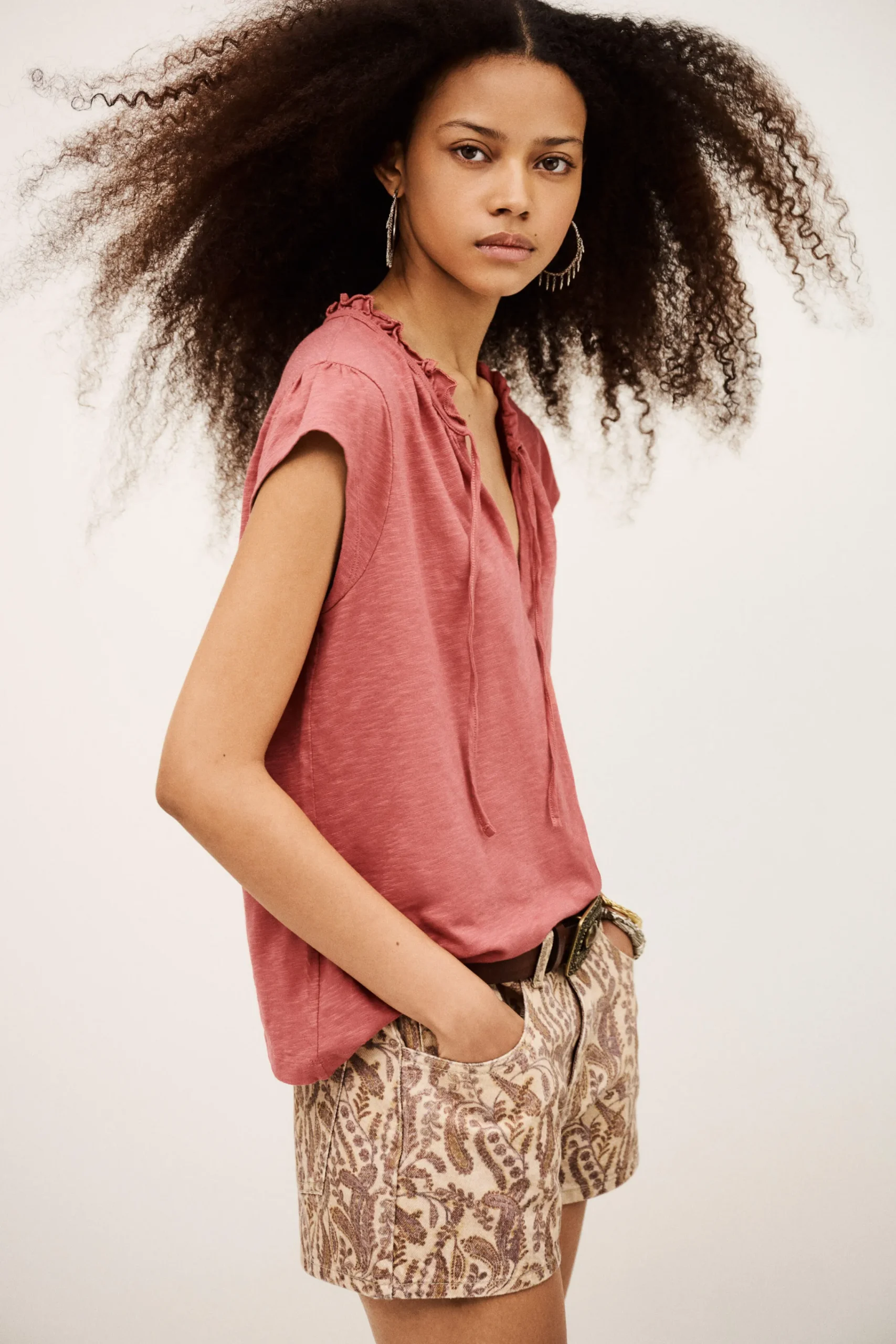Ba&Sh VERY top manches volantées ROSE New