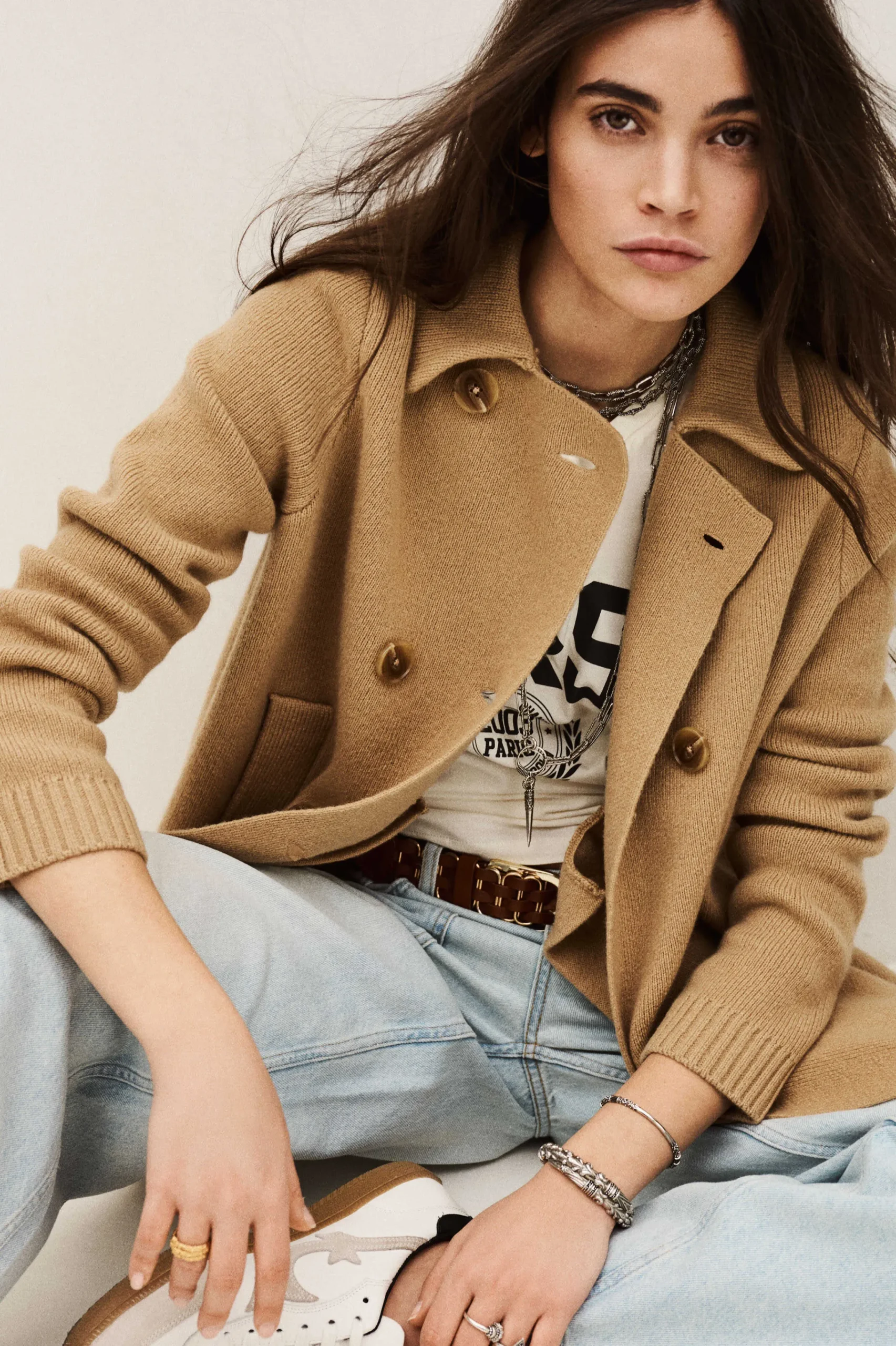 Ba&Sh VESTA gilet droit intemporel MARRON Sale