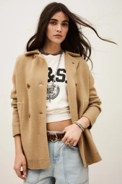 Ba&Sh VESTA gilet droit intemporel MARRON Sale