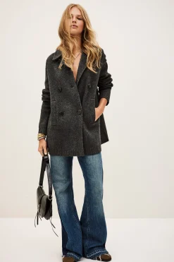 Ba&Sh VESTA gilet manteau maille GRIS