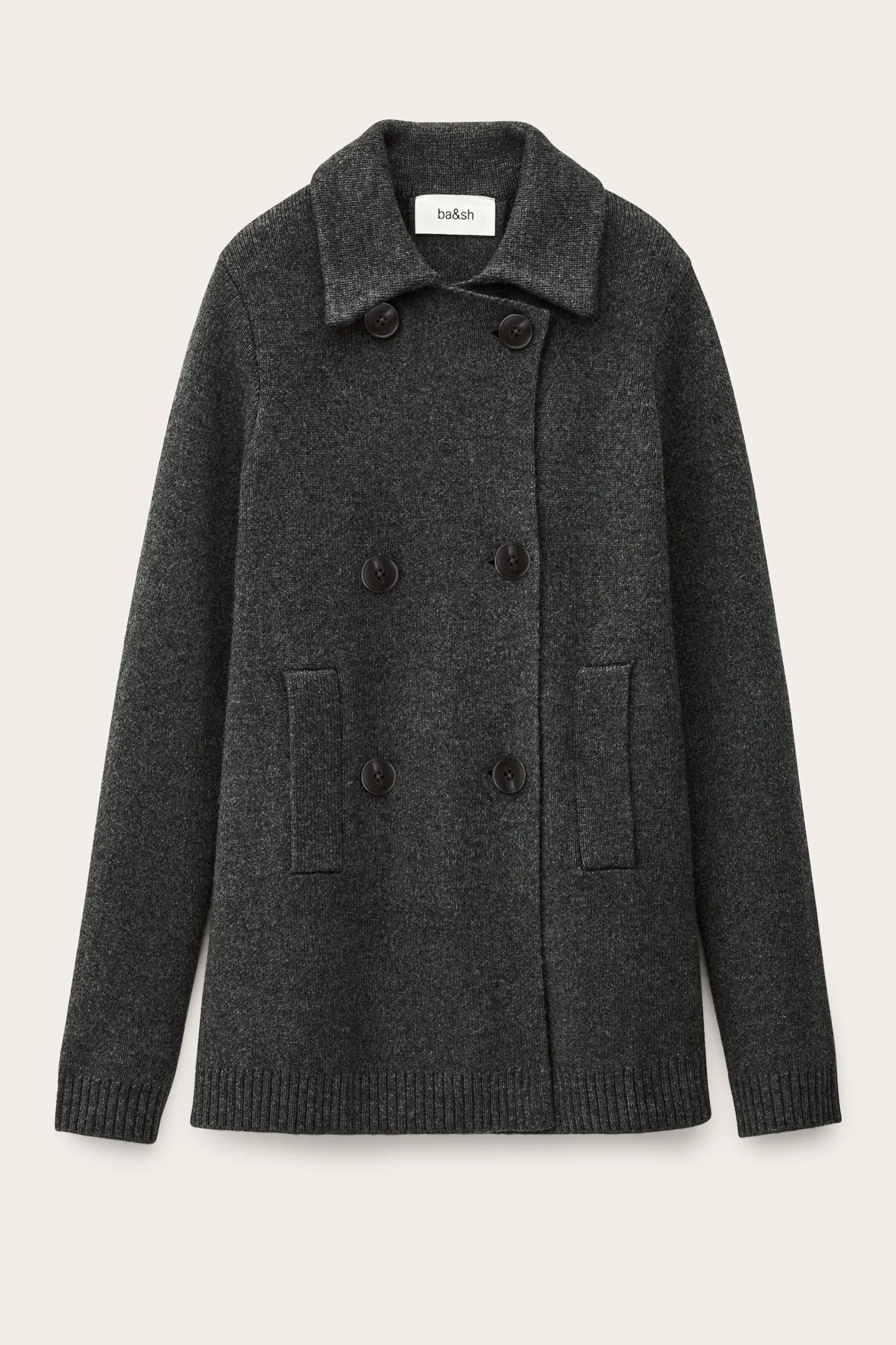 Ba&Sh VESTA gilet manteau maille GRIS