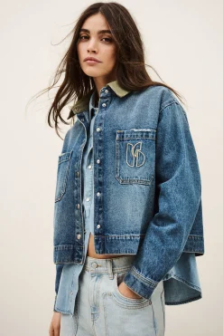 Ba&Sh VIGILIO veste courte denim BLEU Discount