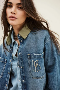 Ba&Sh VIGILIO veste courte denim BLEU Discount