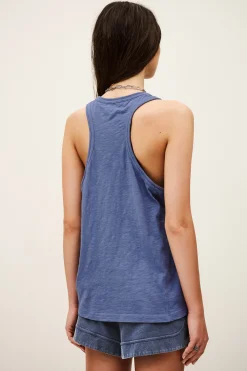 Ba&Sh VILMA débardeur sport coton BLEU Sale